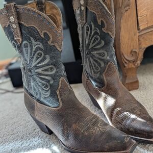 Brown and Black Western Cowboy Boots